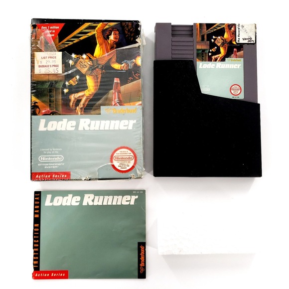 Lode Runner Nintendo NES Authentic 5-Screw Complete Unpunched Tested & Works